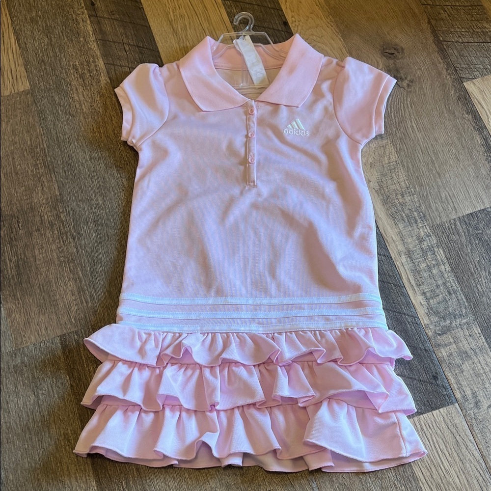 Adidas Light Pink Kids Polo Dress with Ruffles Childs 5 never worn!